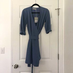 NWT Everlane Blue Wrap Dress Size 0